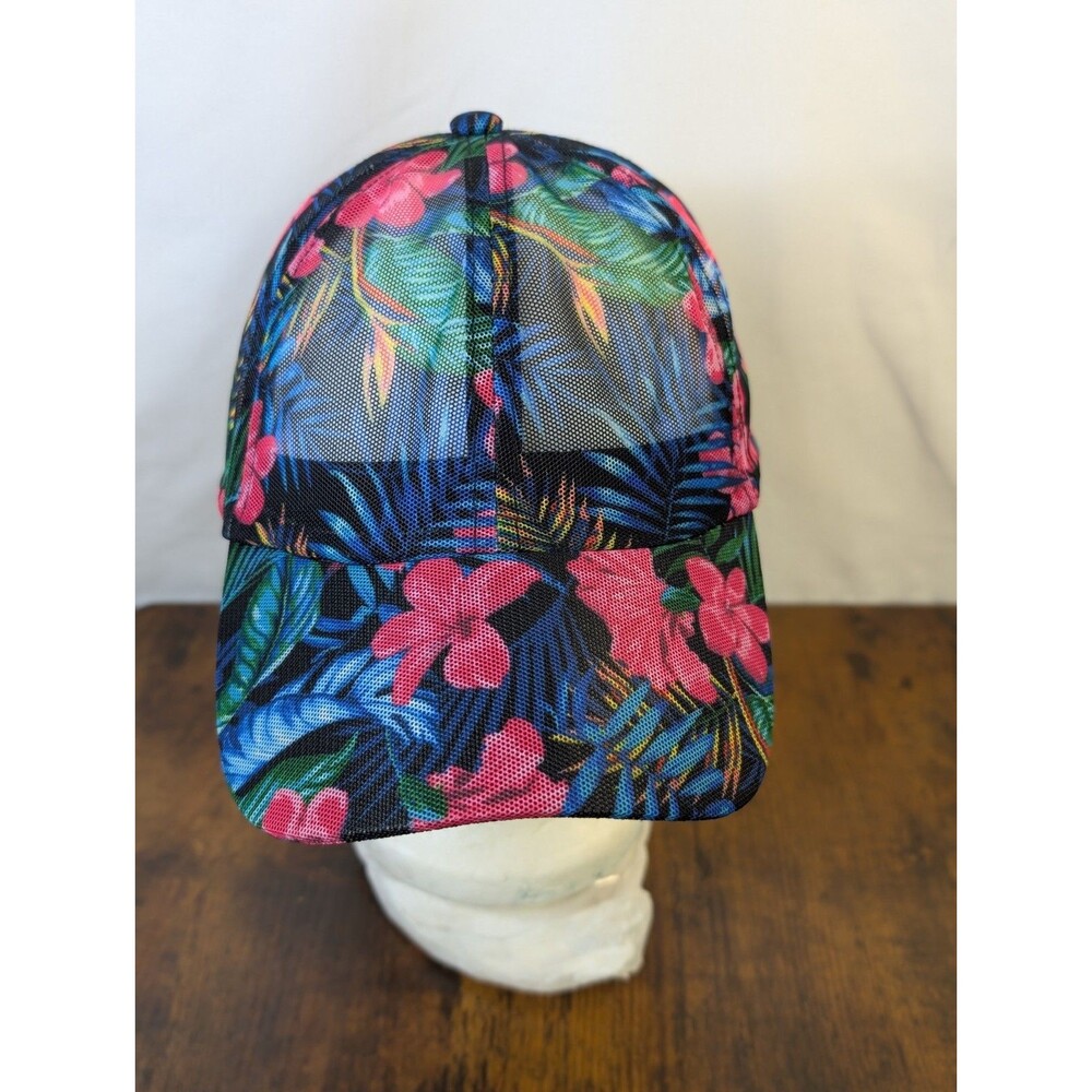 No Boundaries Trucker Hat Mesh Floral Tropical Hibiscus Baseball Cap One Size...